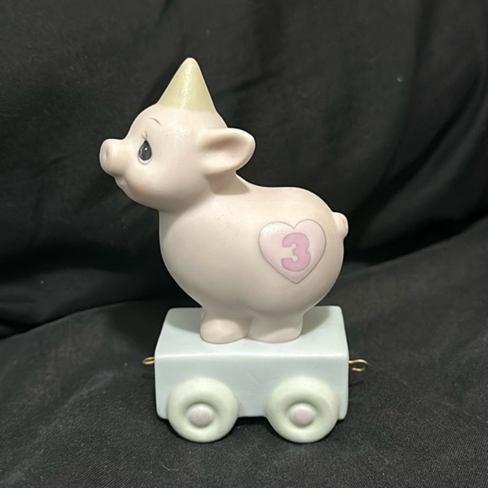 Precious Moments Birthday Train Pig